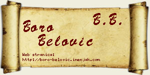Boro Belović vizit kartica